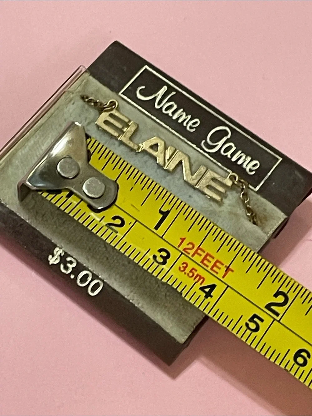 Vintage Name Game Personalized Elaine Gold Tone Necklace #9621 NEW 💎